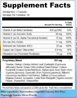 Clean Eye supplement facts